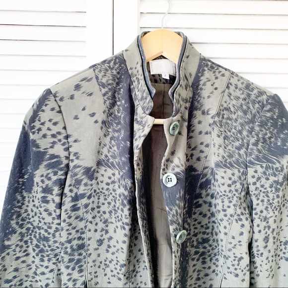 Alberto Makali Olive Leopard Skirt Suit Set NWOT - Picture 2 of 8